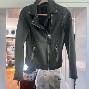 Women's Mauritius Green leather Jacket Small